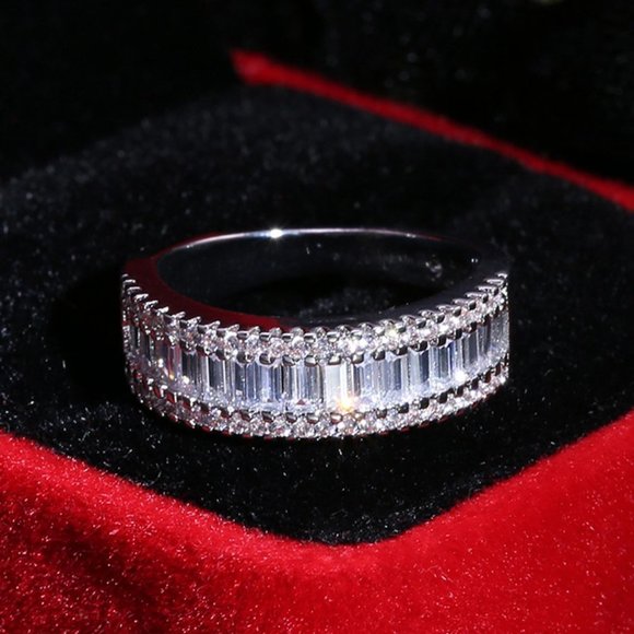 🎁 Trendy Anillos Crystal Round Gemstone 925 Silver Ring for Women,VIP532 - Picture 3 of 10